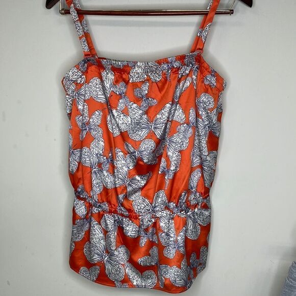 ELOQUII 16w Butterfly print Stretchy sleeveless top - Picture 1 of 12